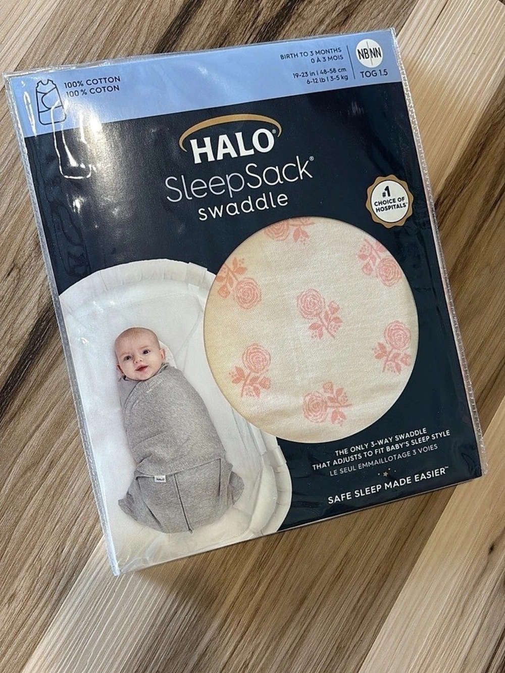 HALO Newborn SleepSack Swaddle 1.5 TOG Rose Blush